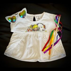 Rainbow Brite Toddler lace top